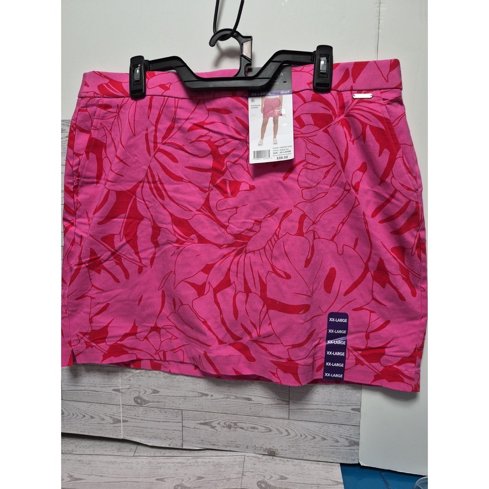 RAFAEllA  SKORT SIZE XXL New With Tag Hot Pink And Red Golf Hiking Bicycling